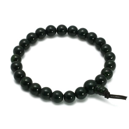 Green Goldstone Power Bead Bracelet