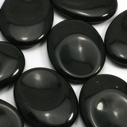 Green Goldstone Thumb Stone ~40mm