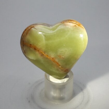 Green Onyx Crystal Heart ~41mm
