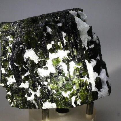 Green Sheen Tourmaline & Quartz Mineral Specimen ~83mm