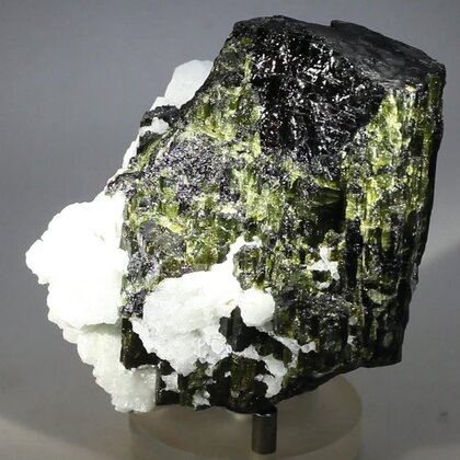 Green Sheen Tourmaline & Quartz Mineral Specimen ~87mm
