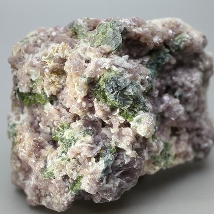 UNUSUAL Green Tourmaline and Lepidolite Healing Crystal ~80mm