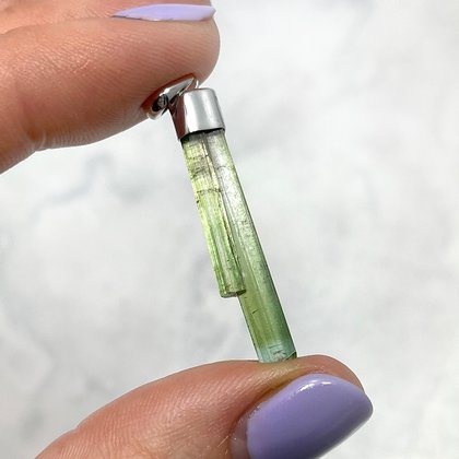 Green Tourmaline Healing Crystal Pendant ~36mm