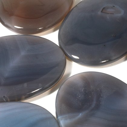 Grey Agate Palm Stone ~70x50mm