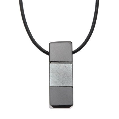 Hematite & Obsidian Pendant - Square 28mm