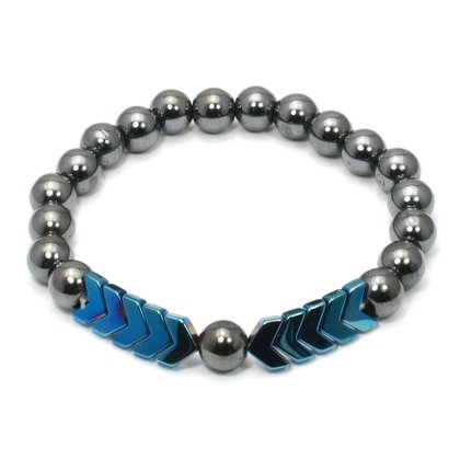 Hematite Crystal Bracelet - Blue Arrows