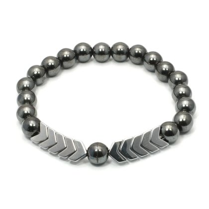 Hematite Crystal Bracelet - Silver Arrows