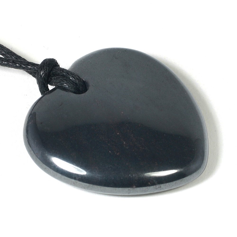 Hematite heart pendant necklace
