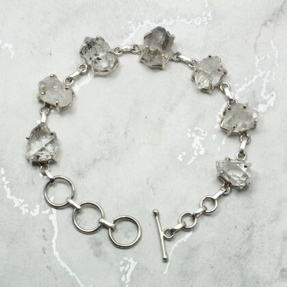 Herkimer Diamond & 925 Sterling Silver Bracelet (length 195mm)