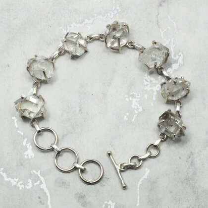 Herkimer Diamond & 925 Sterling Silver Bracelet (length 203mm)