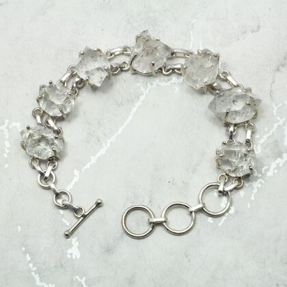 Herkimer Diamond & 925 Sterling Silver Bracelet (length 200mm)