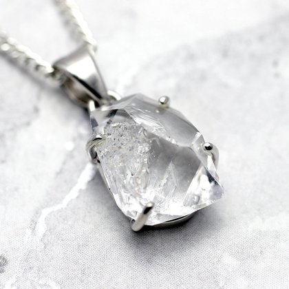 Herkimer Diamond & Silver Pendant  ~15mm