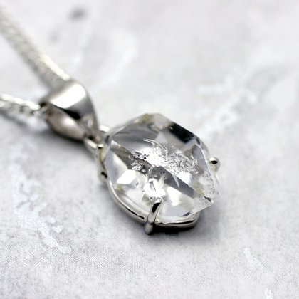 Herkimer Diamond & Silver Pendant  ~19mm