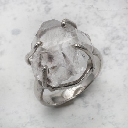 Herkimer Diamond & Silver Ring US 6 1/4 UK N