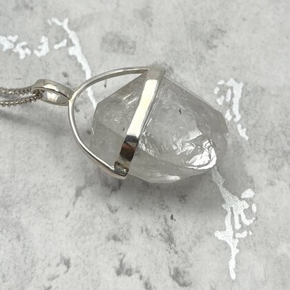 Herkimer Diamond Healing Crystal 925 Silver Pendant  ~20mm