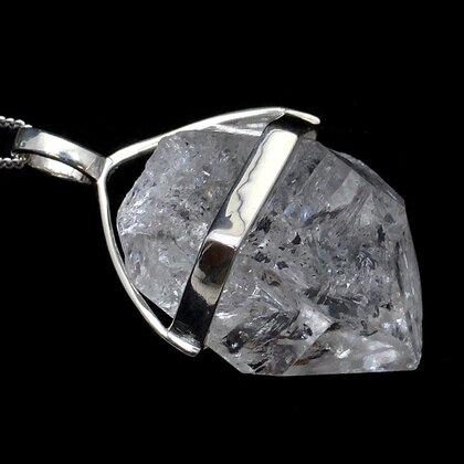 Herkimer Diamond Healing Crystal 925 Silver Pendant  ~27mm