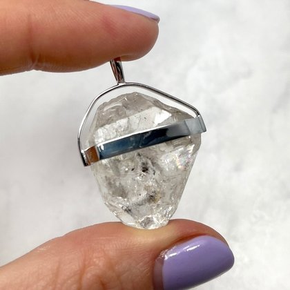 Herkimer Diamond Healing Crystal Pendant  ~34mm