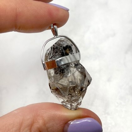 Herkimer Diamond Healing Crystal Pendant  ~35mm