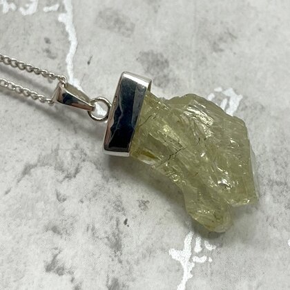 Hiddenite Healing Crystal 925 Silver Pendant ~24mm