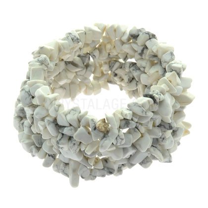 Howlite Gemstone Chip Cuff Bracelet