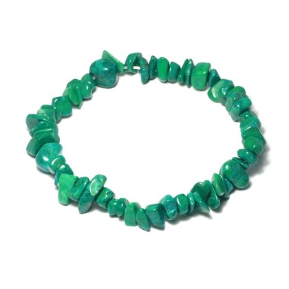 Howlite Malachite Gemstone Chip Bracelet