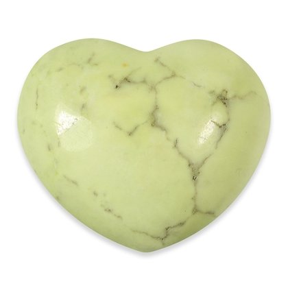Lemon Chrysoprase Polished Heart  ~49mm