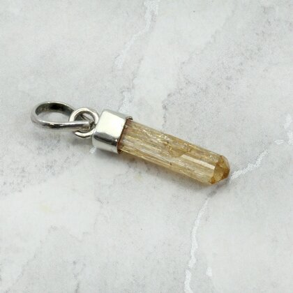 Imperial Topaz & Silver Terminated Point 925 Silver Pendant ~21mm