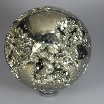 Iron Pyrite Part Polished Crystal Sphere ~9cm