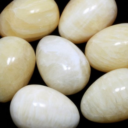 Ivory Calcite Crystal Egg ~48mm