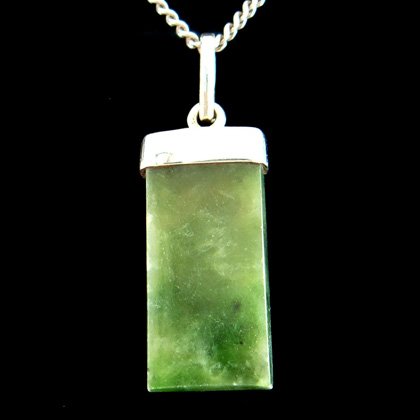 Jade & Silver Pendant - Tooth Point 26mm