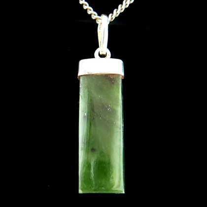 Jade & Silver Pendant - Tooth Point 31mm