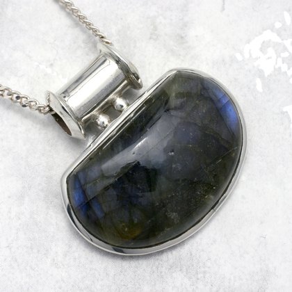 Labradorite & Silver Pendant ~35mm