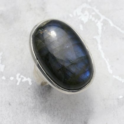 Labradorite & Silver Ring ~ 7 US Ring Size , O UK Ring Size