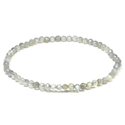 Labradorite Faceted 3mm Mini Bead Bracelet