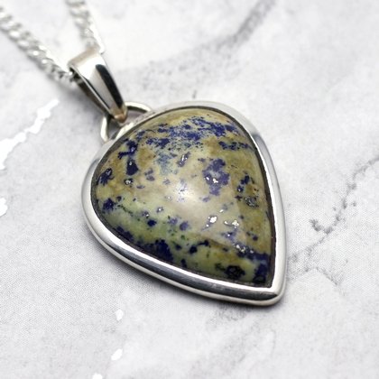 Lapis Lazuli & Silver Pendant - Droplet 28mm