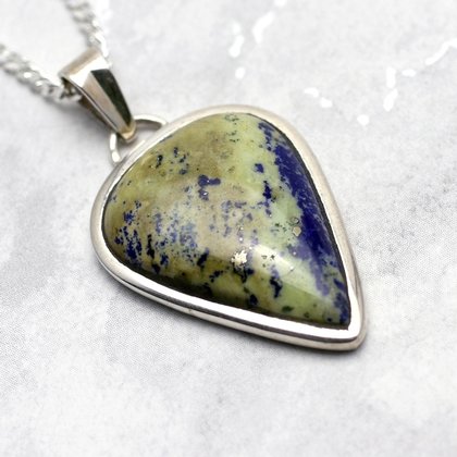 Lapis Lazuli & Silver Pendant - Oval 32mm