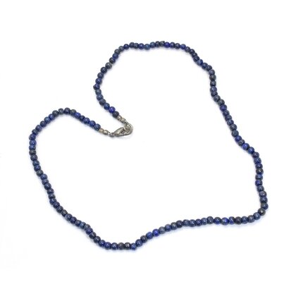 Lapis Lazuli Necklace - Polished Spheres with clasp 19 inches