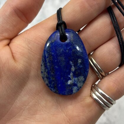 Lapis Lazuli Pendant & Wax Cotton Cord ~41 x 31mm