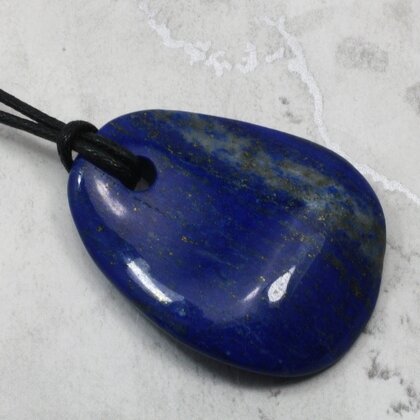 Lapis Lazuli Pendant & Wax Cotton Cord ~41x31mm