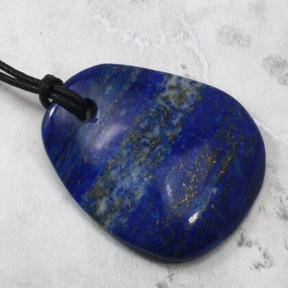 Lapis Lazuli Pendant & Wax Cotton Cord ~42x35mm