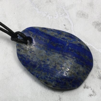 Lapis Lazuli Pendant & Wax Cotton Cord ~43x32mm