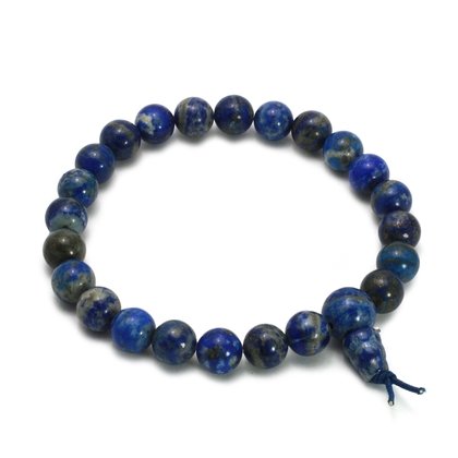 Lapis Lazuli Gem Chip Bead Crystal Bracelet 7" Power Throat Third Eye Chakra 