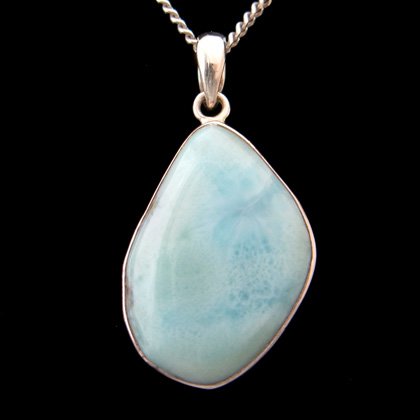 Larimar & Silver Pendant - Freeform 32mm