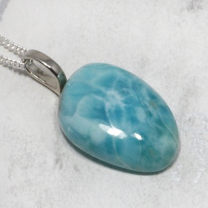 Larimar Gemstone Pendant ~23mm