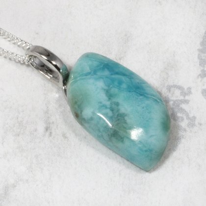 Larimar Gemstone Pendant ~24mm