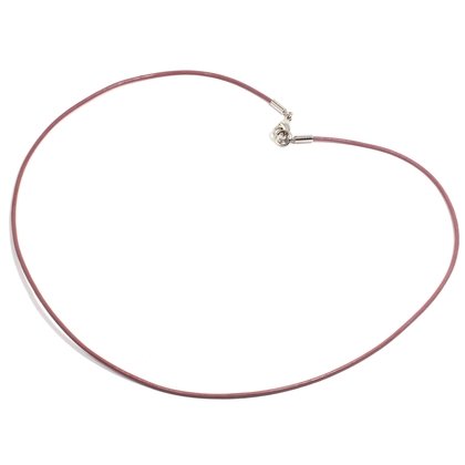 Leather Cord Necklace - 16inch (Dusky Pink)