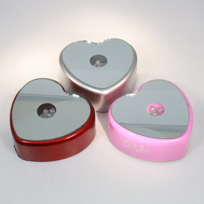 LED Crystal Display Stand - Love Heart