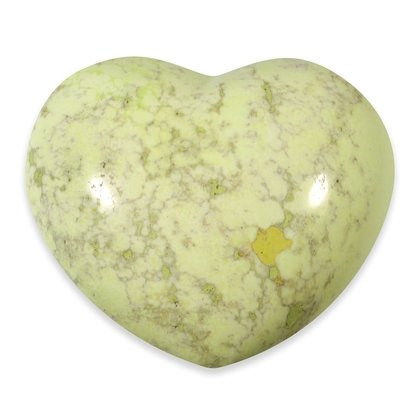 Lemon Chrysoprase Polished Heart  ~49mm
