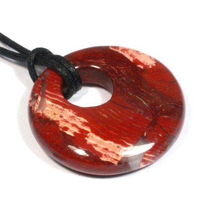 Libra Birthstone Necklace - Red Jasper Donut