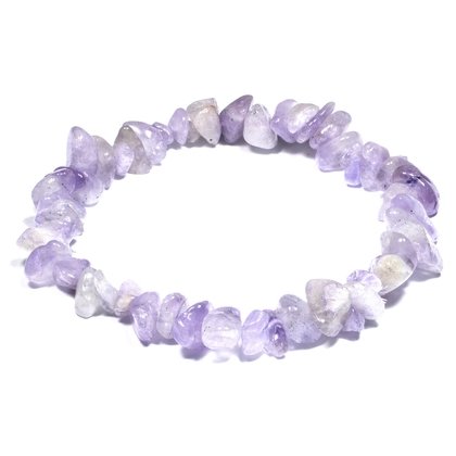 Light Amethyst Gemstone Chip Bracelet